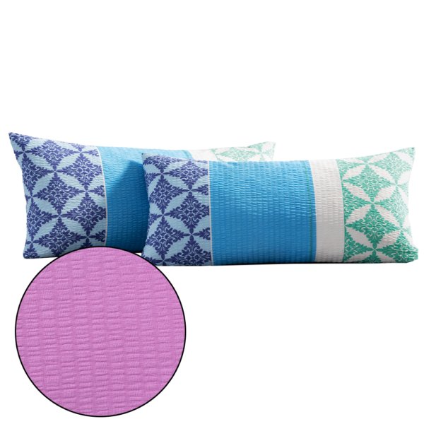 DREAMTEX Seersucker – Kissenbezüge 2er – Set, ca. 40 x 80 cm