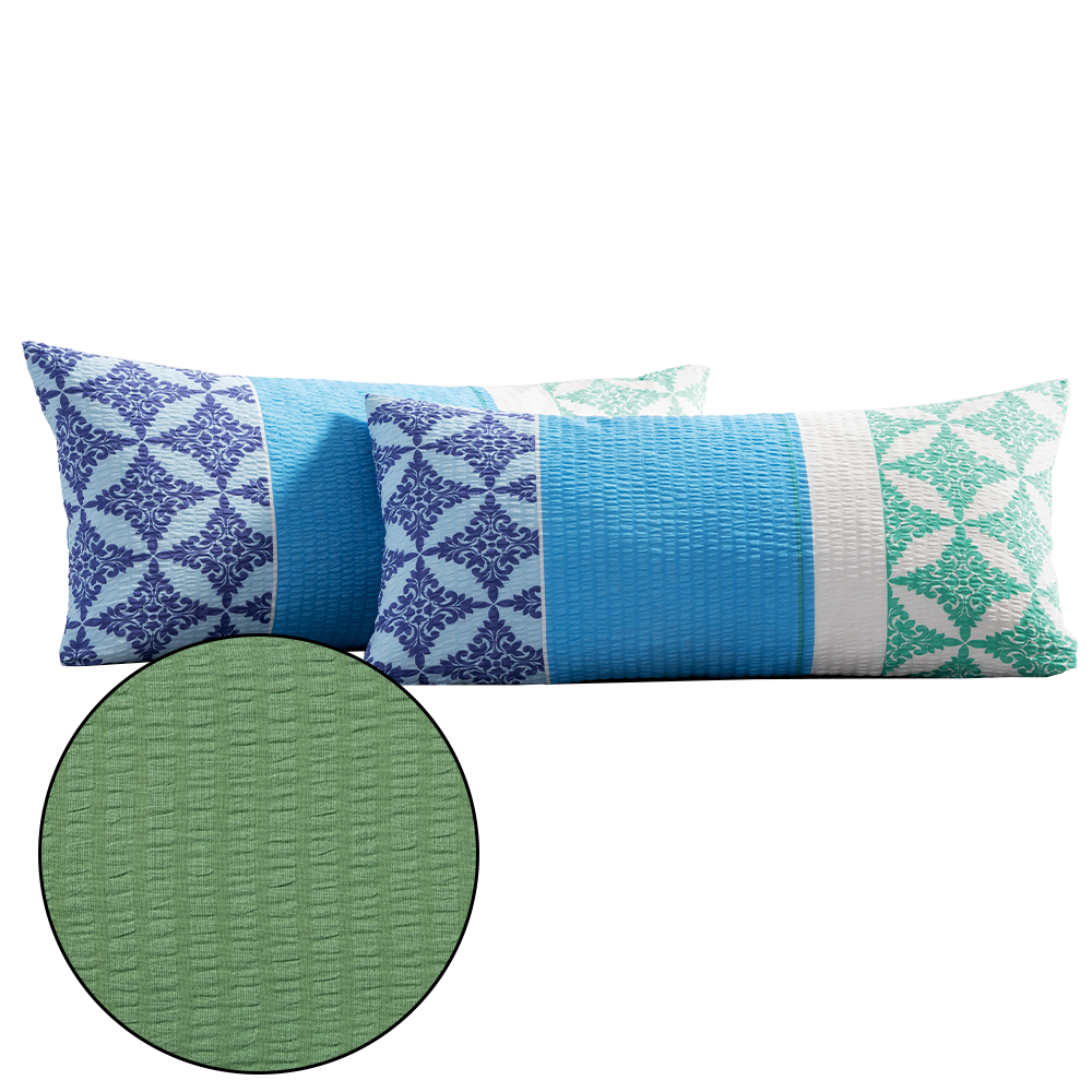 DREAMTEX Seersucker – Kissenbezüge 2er – Set, ca. 40 x 80 cm
