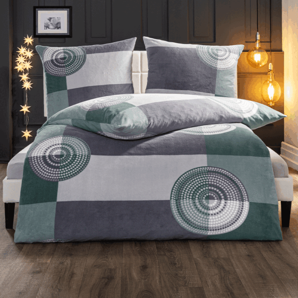 DREAMTEX Coral – Fleece – Bettwäsche ca. 80 x 80 + ca. 135 x 200 cm