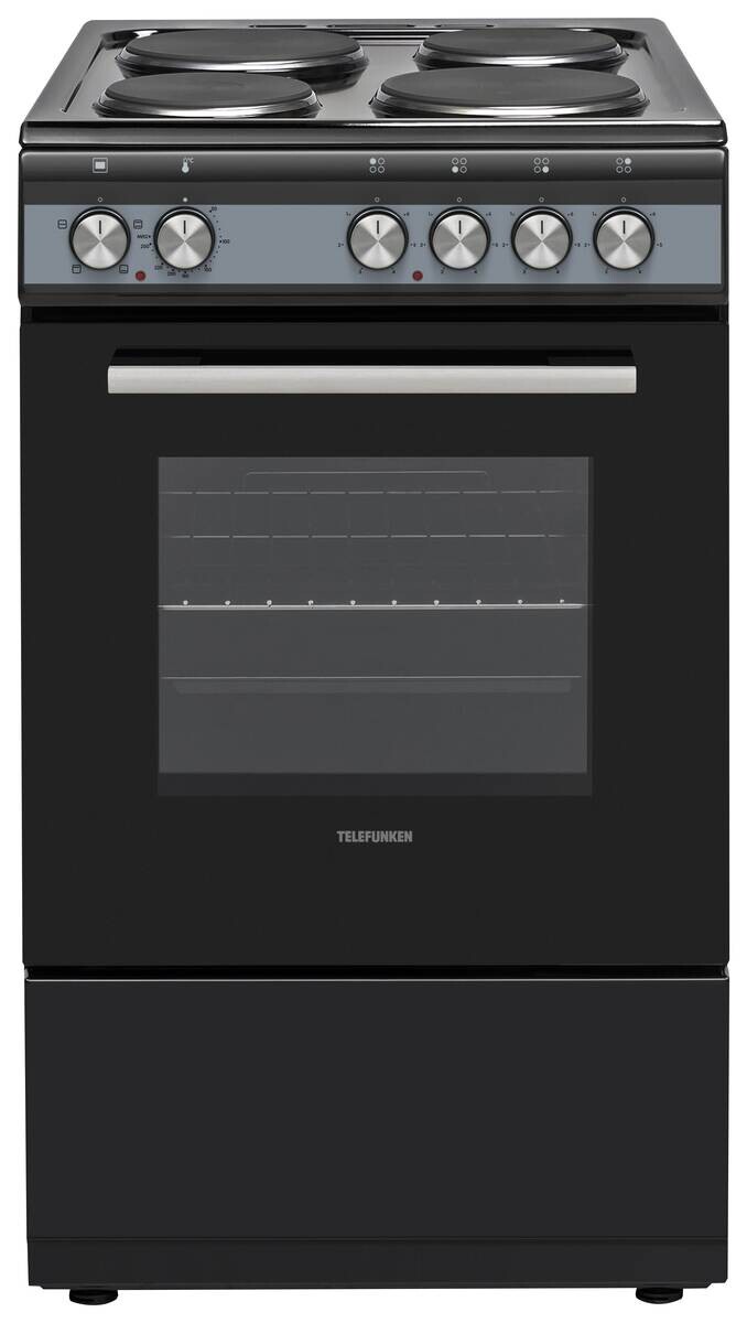 TELEFUNKEN Standherd 50cm mit Massekochfeld TF-FS-5060-H4 schwarz B/H/T: ca. 50x85x60 cm