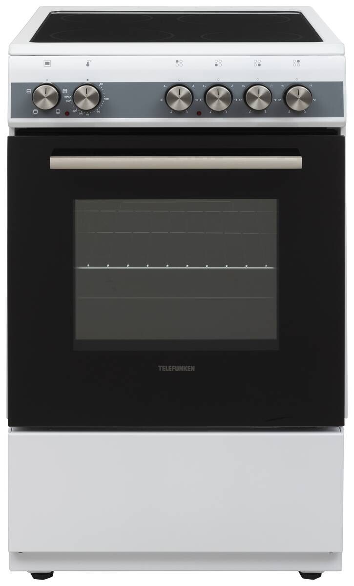 TELEFUNKEN Standherd 50cm mit Glaskeramikkochfeld TF-FS-5060-K4 weiß B/H/T: ca. 50x85x60 cm