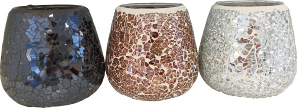 POCOline Teelichthalter schwarz Glas