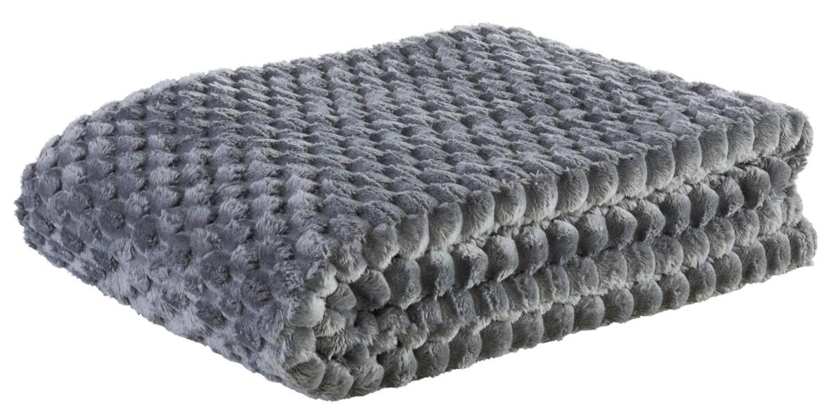 Wohndecke Wabe anthrazit Polyester B/L: ca. 150x200 cm