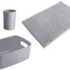 Sensation Bad-Set grau natur Kunststoff Bambus