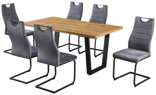 Tischgruppe Miami Eiche Nachbildung grau B/H/T: ca. 160x76x90 cm Tischgruppe Miami Eiche Nachbildung grau B/H/T: ca. 160x76x90 cm