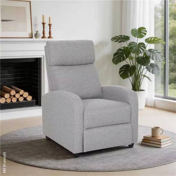 TV-Sessel grau Polyester B/H/T: ca. 68,5x100x86 cm