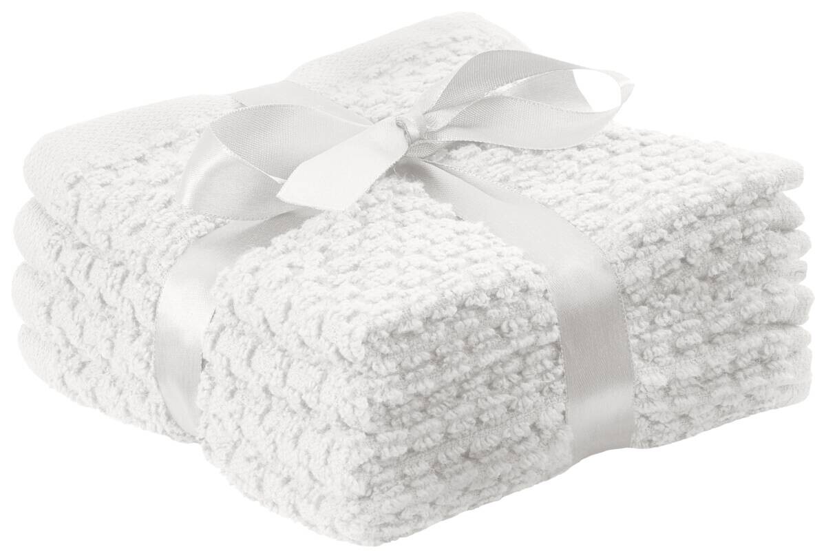 POCOline Seiftuch Popcorn weiß Baumwolle B/L: ca. 30x30 cm