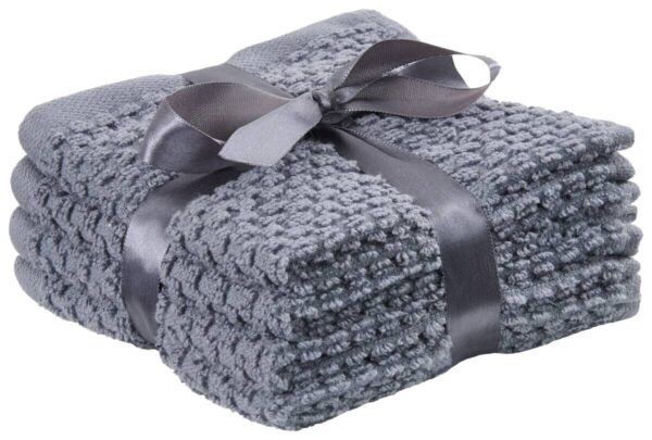POCOline Seiftuch Popcorn anthrazit Baumwolle B/L: ca. 30x30 cm
