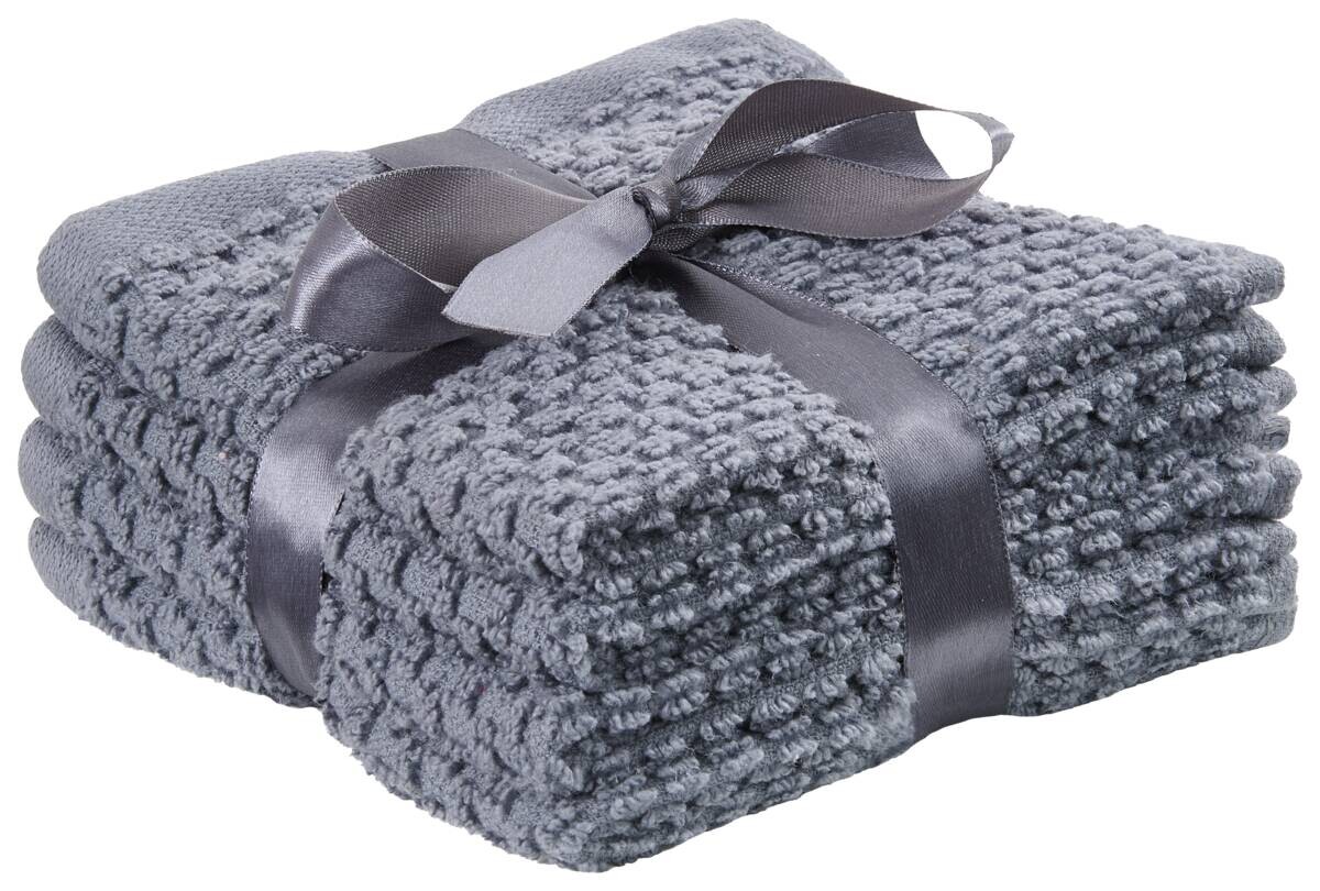 POCOline Seiftuch Popcorn anthrazit Baumwolle B/L: ca. 30x30 cm
