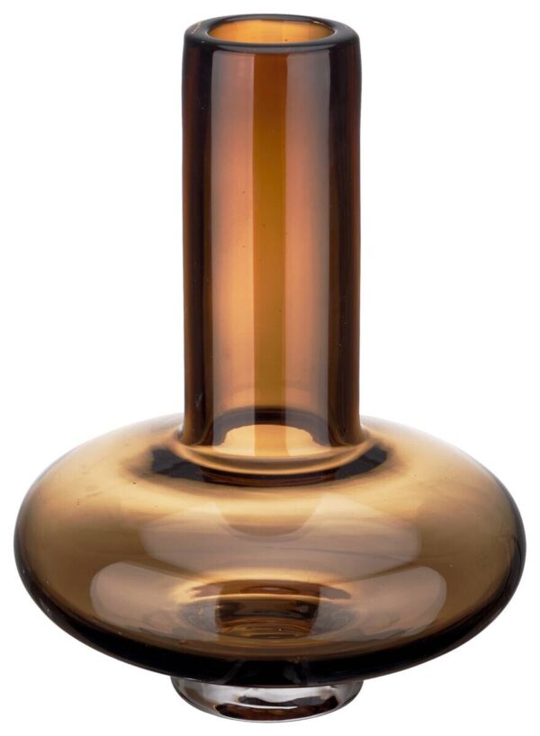 Vase braun Glas H/D: ca. 17,5x13,5 cm