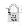 4026434150360-2 Basi Vorhangschloss – VHS 612 – 60 mm – Gleichschließend Nr. 6005 – Wasserstop