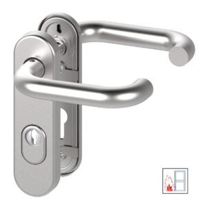 Basi FS – Drücker – Schutzbeschlag – SB/FS 2200K – ES1 – ZA – Kurzschild rund – Edelstahl