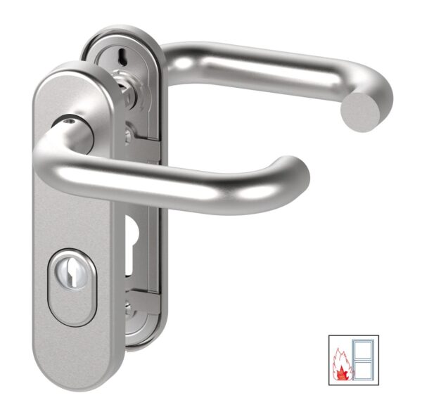 Basi FS – Drücker – Schutzbeschlag – SB/FS 2200K – ES1 – ZA – Kurzschild rund – Edelstahl
