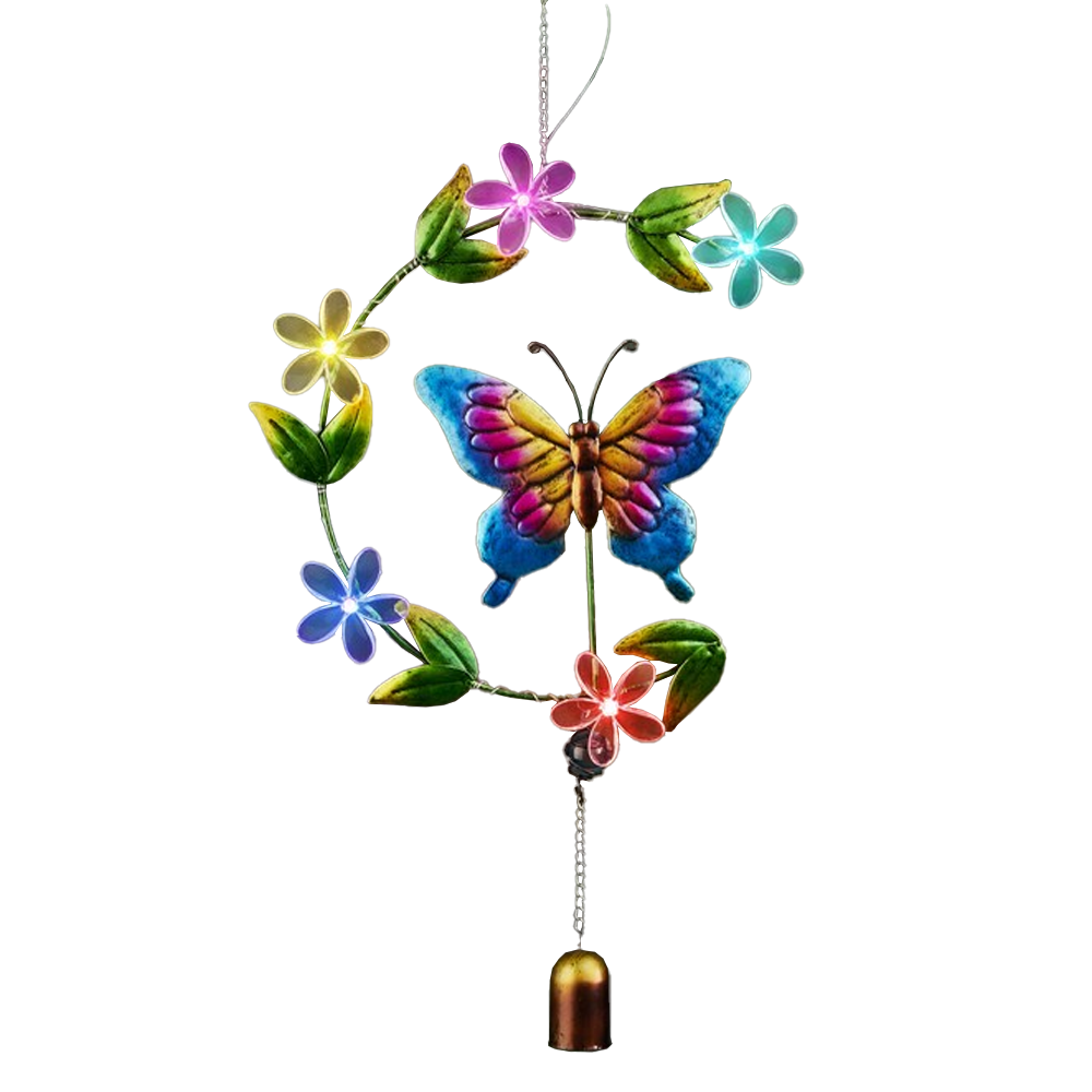 I-GLOW I – Glow LED – Solar – Hängeleuchte “Glöckchen” – Schmetterling Front