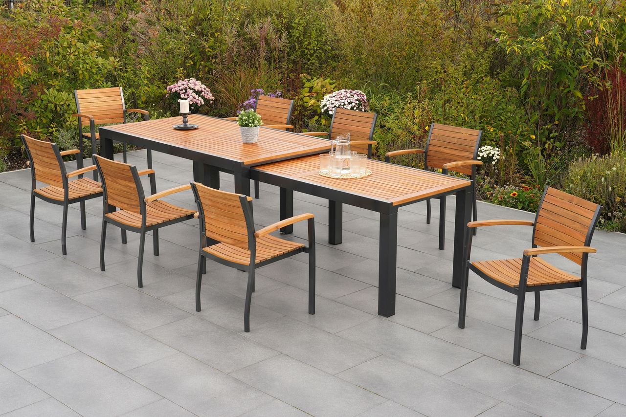 Merxx Santorin Set 9tlg. Flex – Ausziehtisch