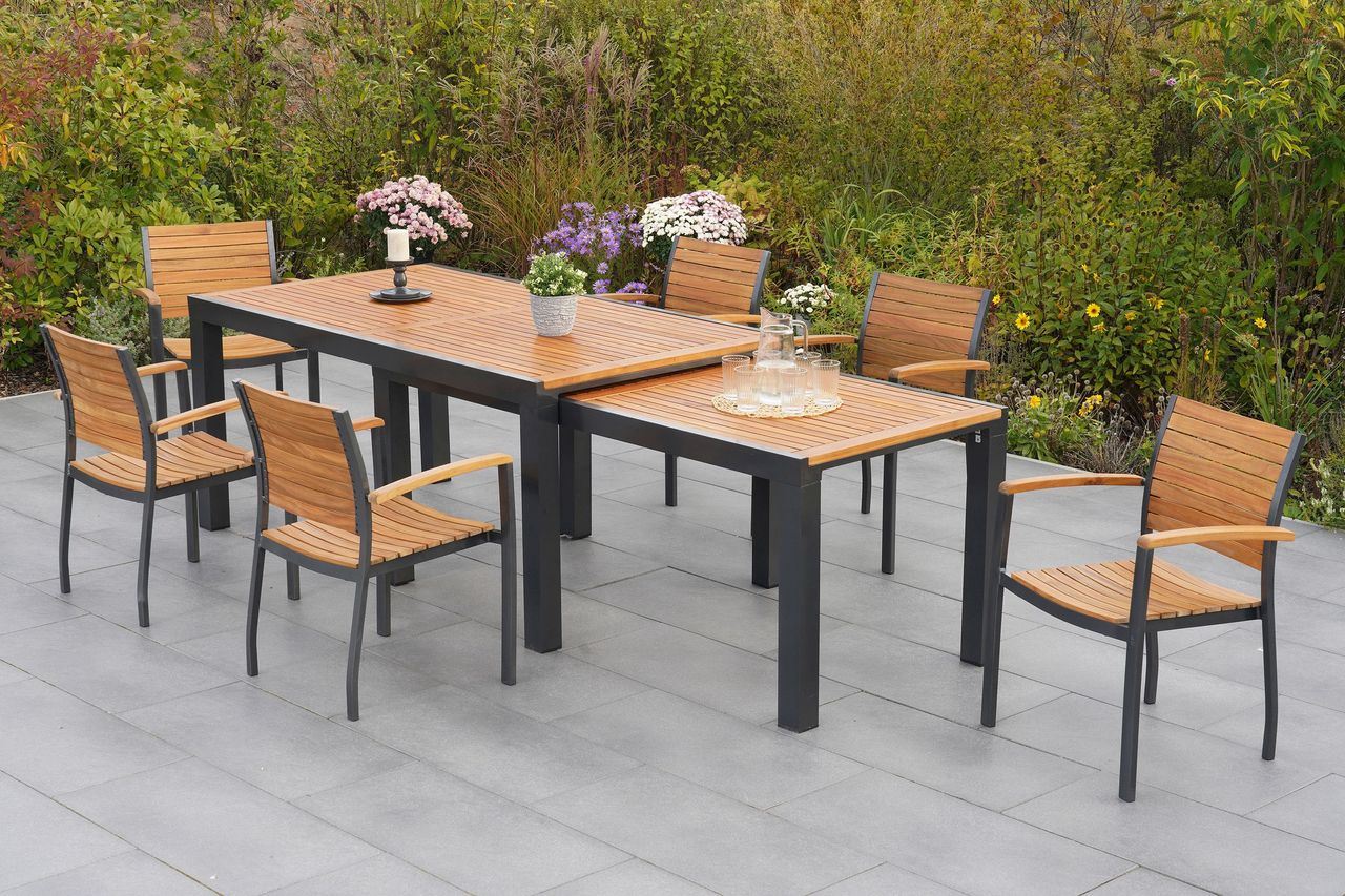 Merxx Santorin Set 7tlg. Flex – Ausziehtisch