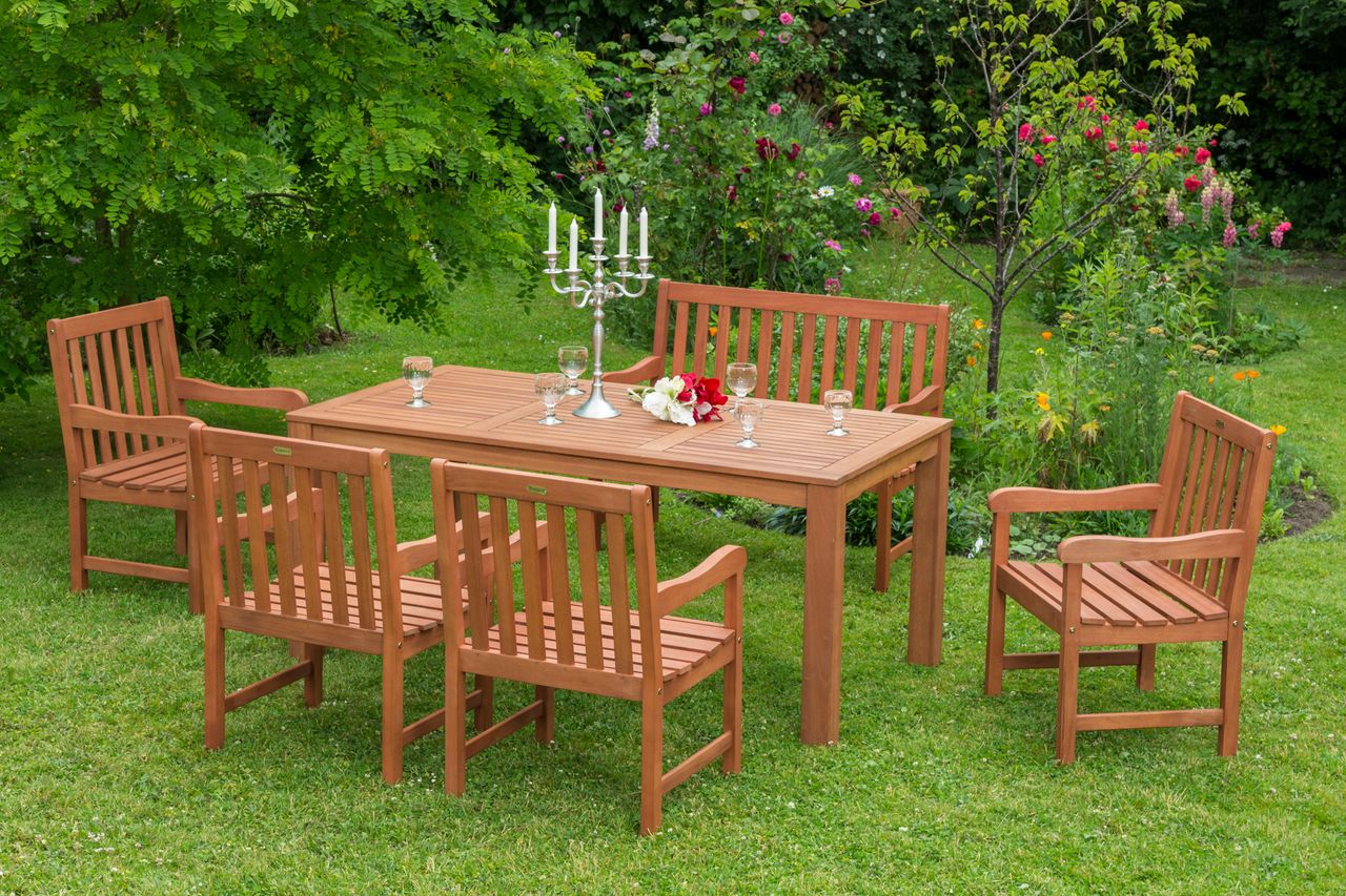 Merxx Santos Set 6tlg. 2er Bank, Tisch 170×90 cm