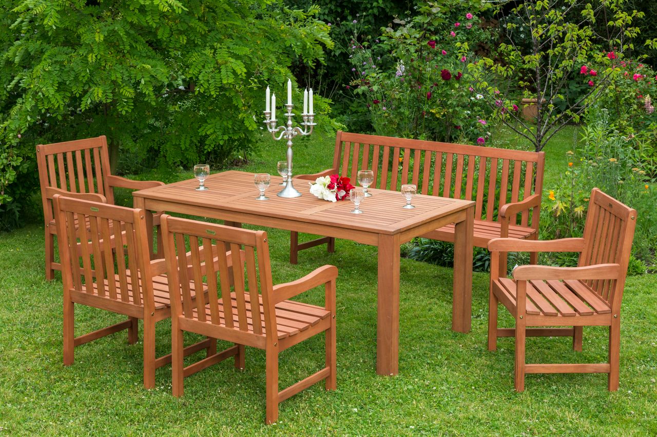 Merxx Santos Set 6tlg. 3er Bank, Tisch 170×90 cm