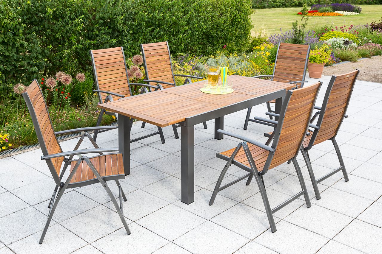 Merxx Santorin Set 7tlg. Ausziehtisch