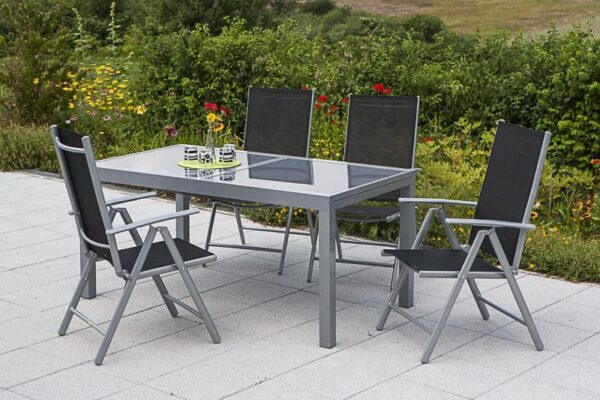 Merxx 5tlg. Amalfi Klappsessel Set, schwarz