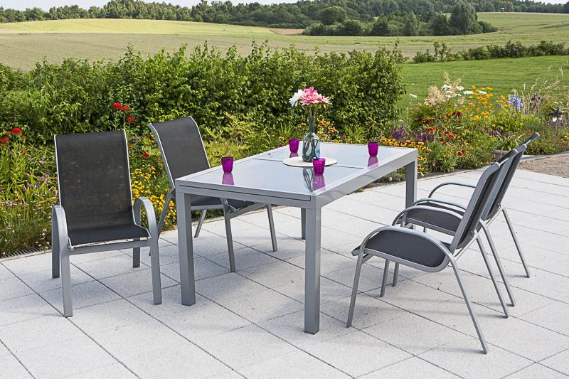 Merxx 5tlg. Amalfi Stapelsessel Set, schwarz