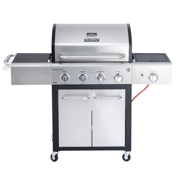 Allgrill FESTIVAL Edelstahl – schwarz Gasgrill 15, 5 kW 4 – flammig