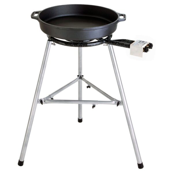 PaellaWorld International Paella Set 2: Gusseisenpfanne 50 cm, 2 – Ring – Brenner, 11, 4 kw, Windschutz