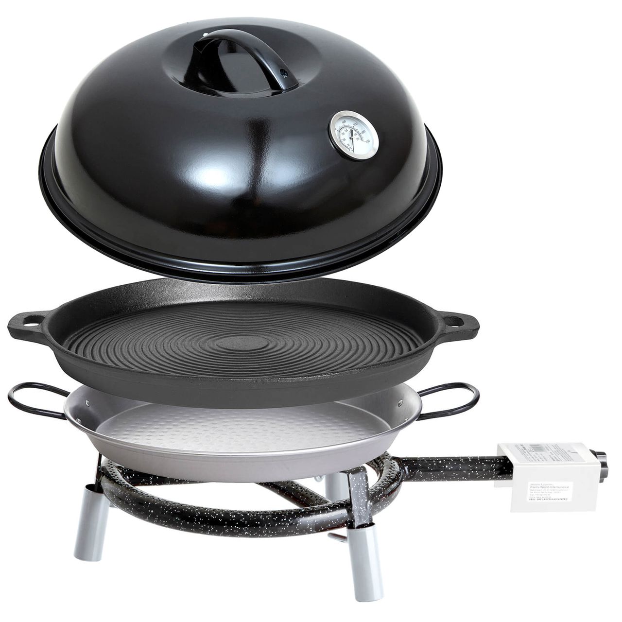 PaellaWorld International Paella World Trekking Line Set inkl. Backhaube, gusseisenpfanne und Paella – Pfanne