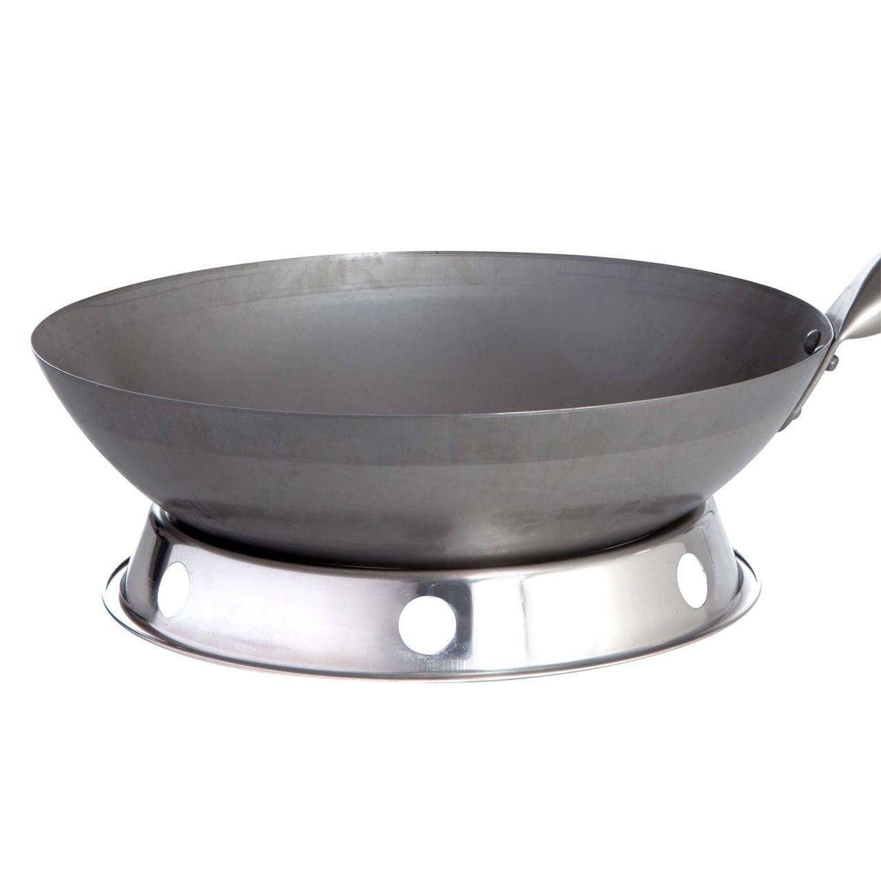PaellaWorld International Paella World Original chinesischer Wok mit Holzgriff, Ø 35 cm und Edelstahl – Wokring