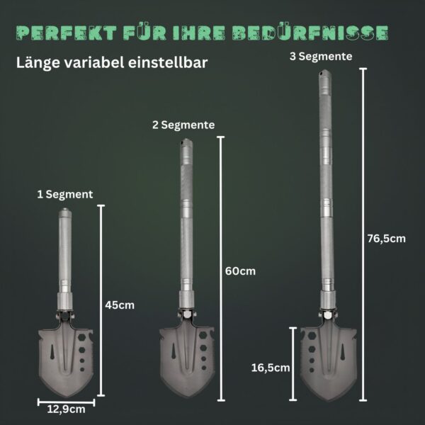 Berger & Schröter Klappspaten Outdoor Schaufel Multifunktionsspaten Klappbar Garten Wandern Camping