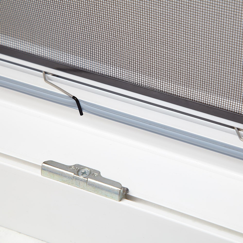 Hecht Aluminium-Fensterbausatz Slim 100x120cm braun Pollenschutz