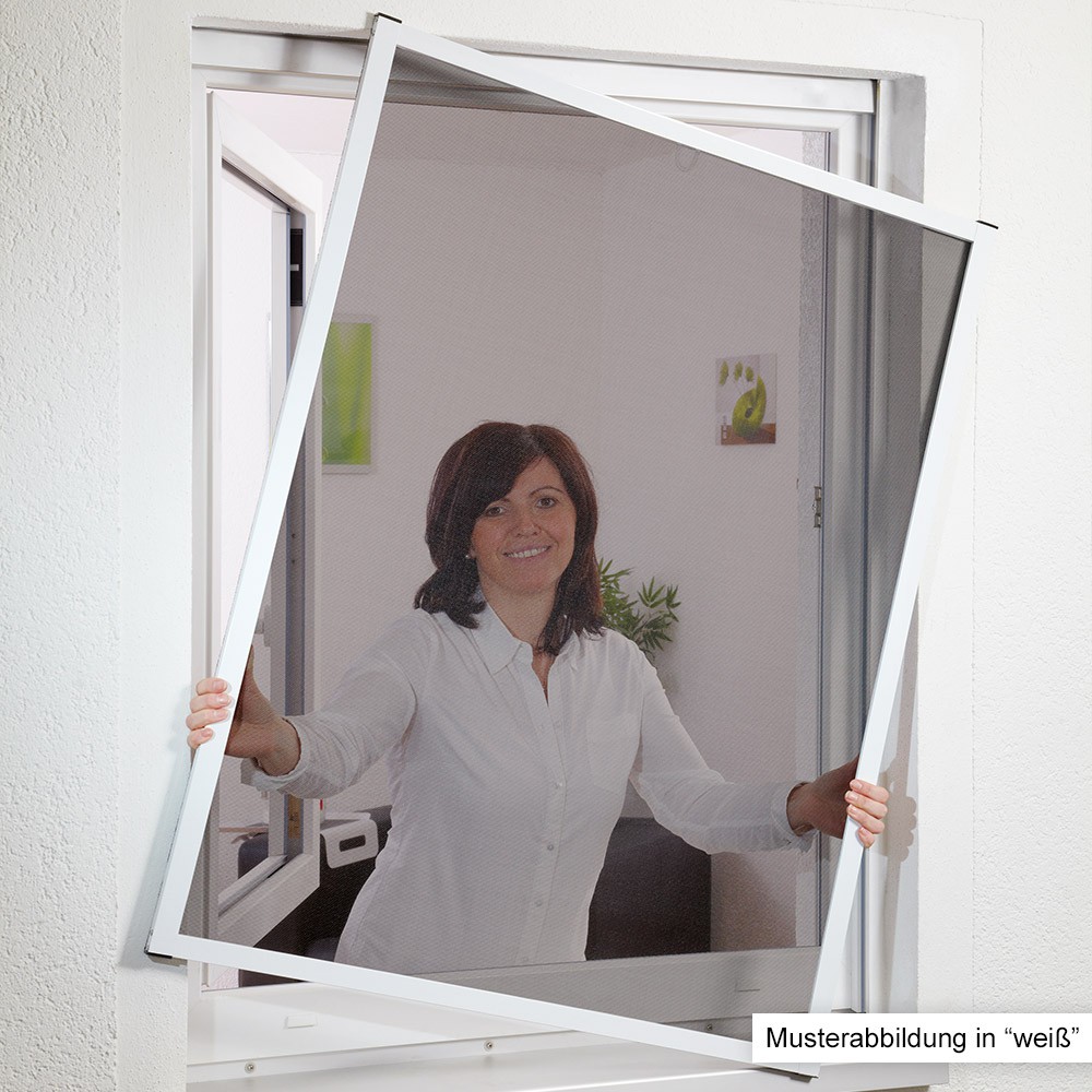 Hecht Aluminium-Fensterbausatz Slim 100x120cm anthrazit Pollenschutz