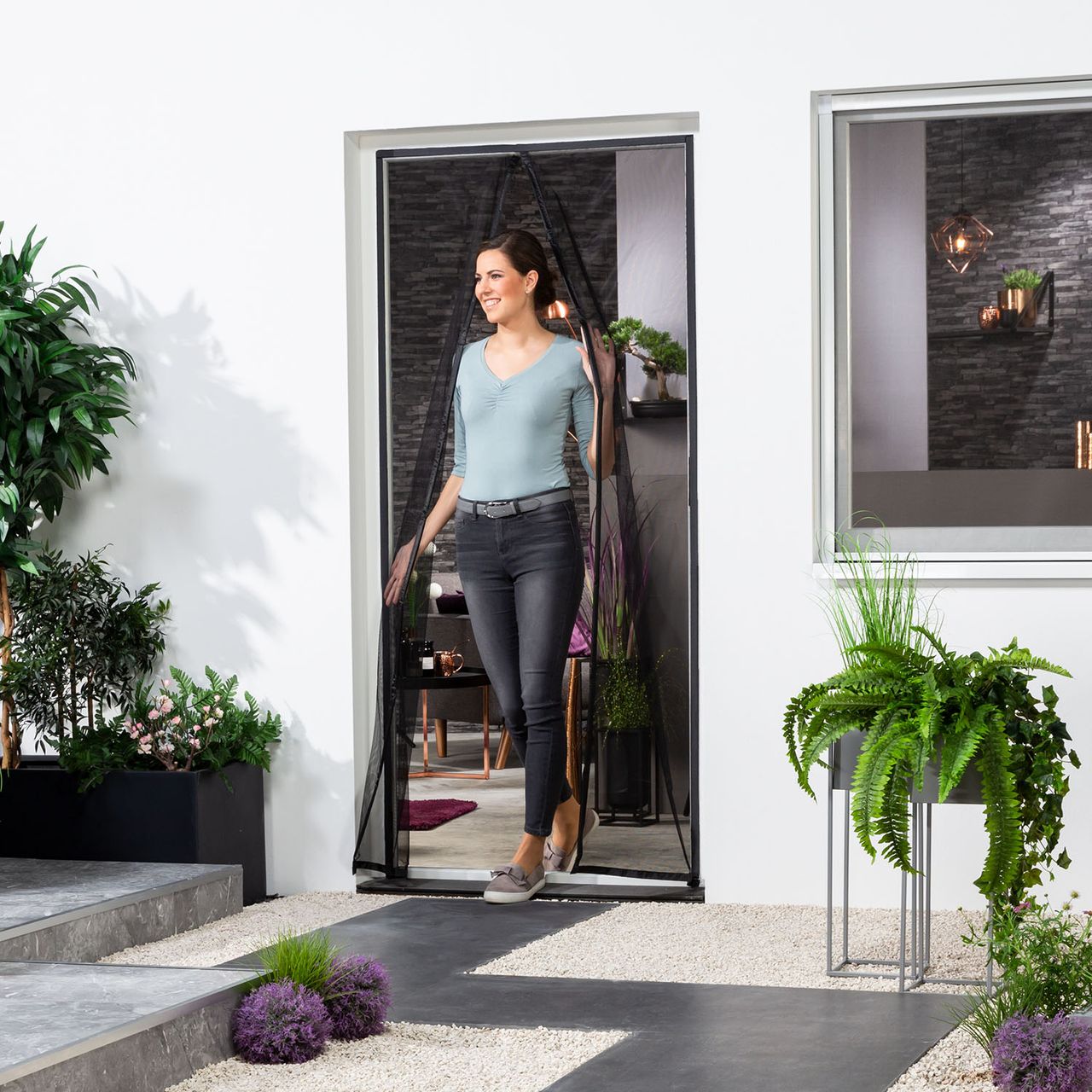 Hecht Magnet Moskitonetz Lamellenvorhang „DELUXE“ 100x220cm schwarz