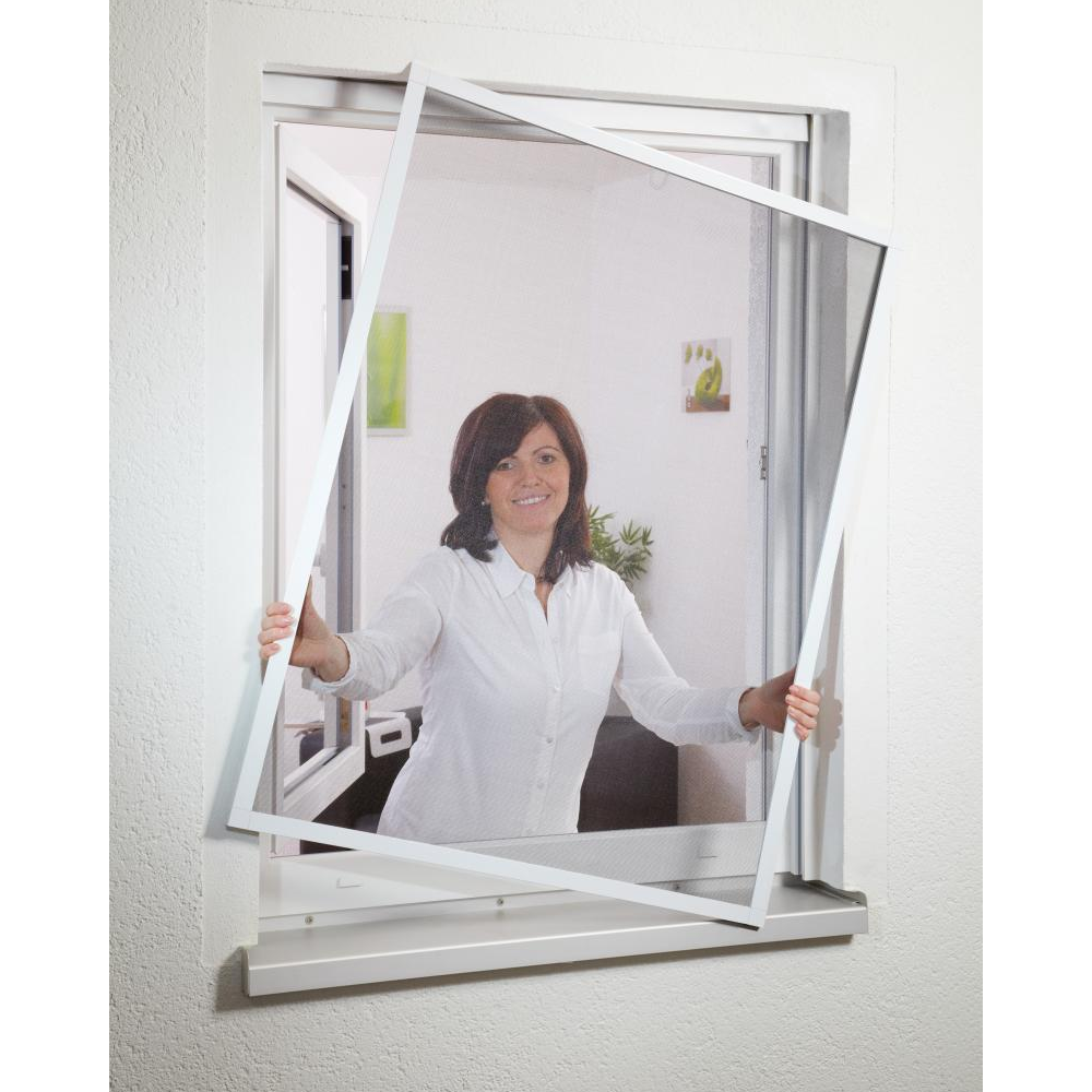 Hecht Flächenbündiger Aluminium – Fliegengitter – Bausatz „Compact“, 130 x 150 cm anthrazit