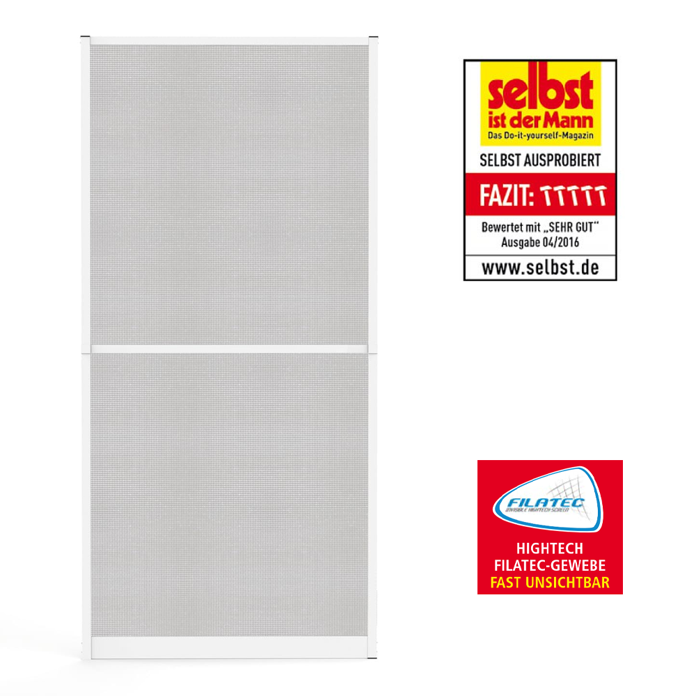 Hecht Aluminium Fliegengitterbausatz Tür SLIMPLUS, ca. 100 x 210 cm weiß