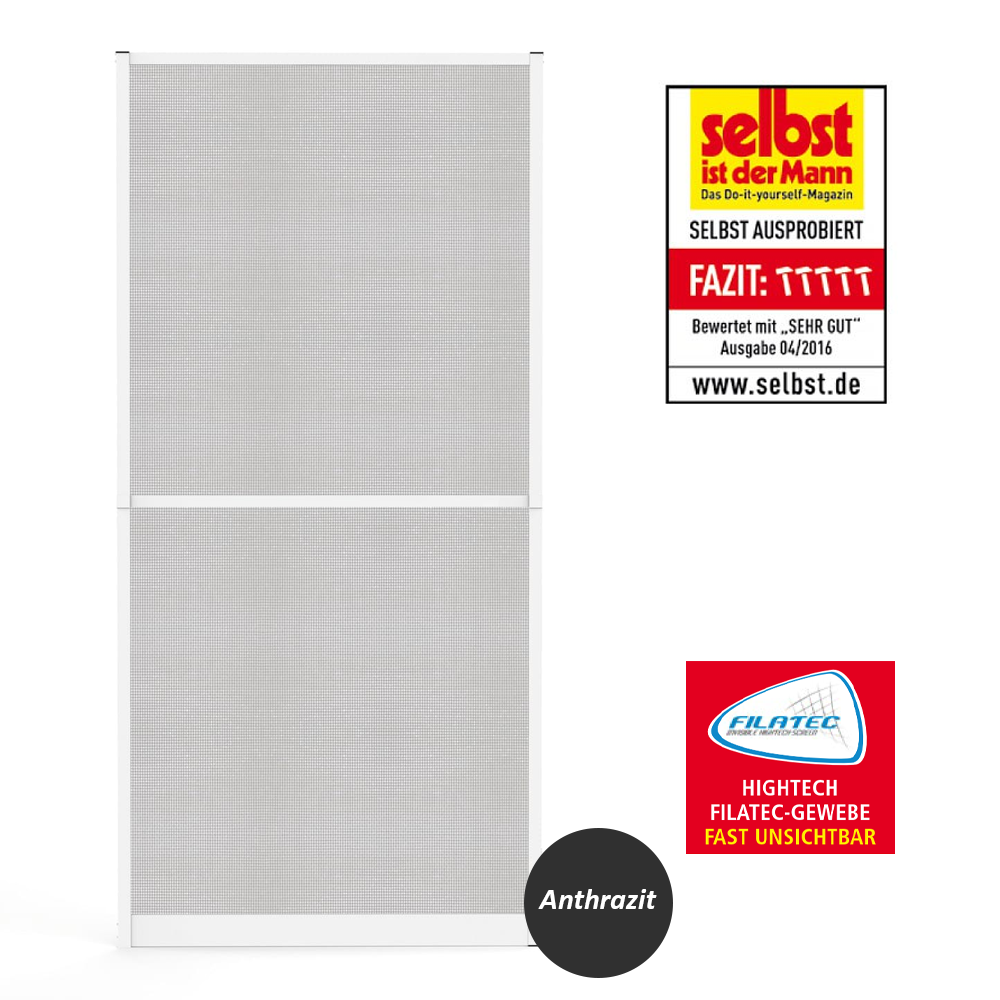 Hecht Aluminium Fliegengitterbausatz Tür SLIMPLUS, 100x210cm anthrazit
