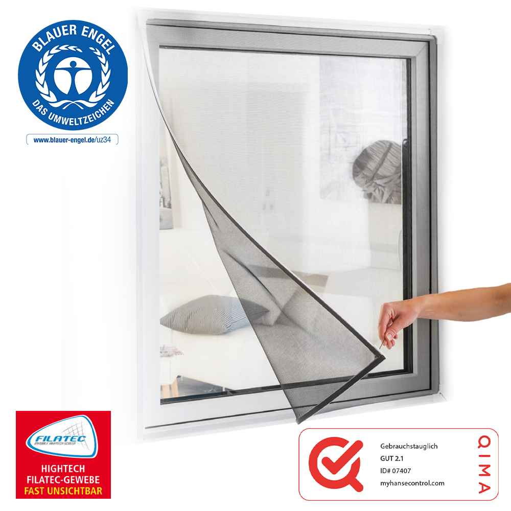 Hecht Magnet – Moskitonetz Fliegengitter EASY 100×120 cm weiß