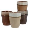 CreaTable Kaffeetassenset Squeezy Mocha braun Steinzeug 4 tlg.