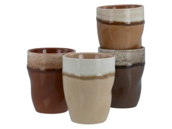 CreaTable Kaffeetassenset Squeezy Mocha braun Steinzeug 4 tlg. CreaTable Kaffeetassenset Squeezy Mocha braun Steinzeug 4 tlg.
