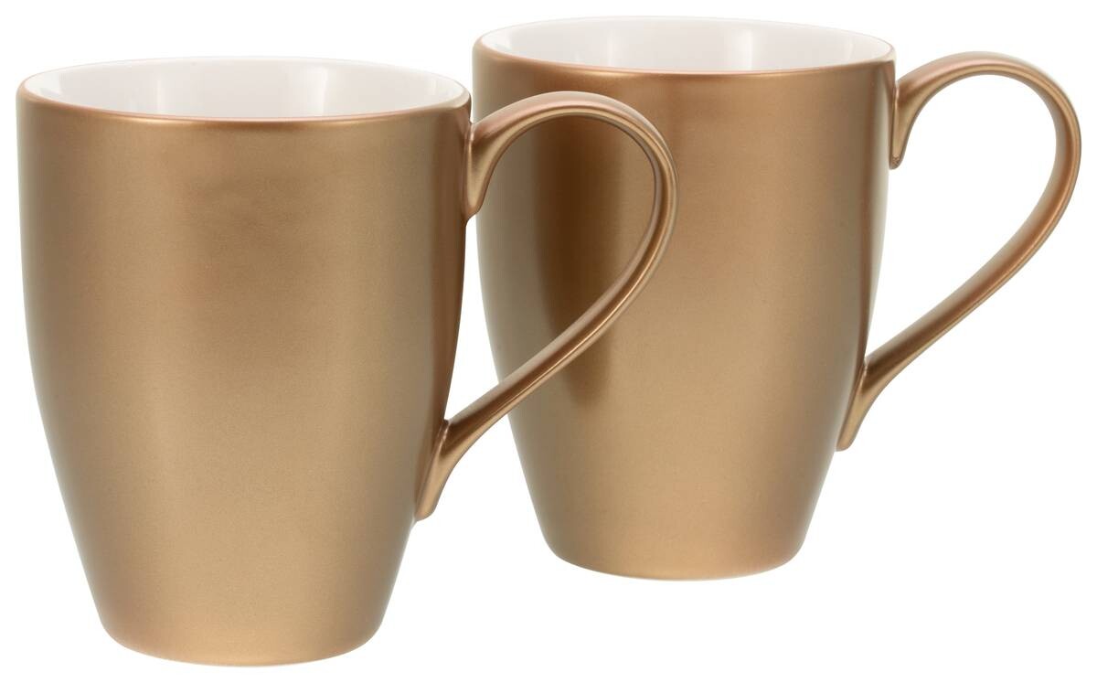 CreaTable Kaffeebecherset Golden Days gold Steinzeug 2 tlg.