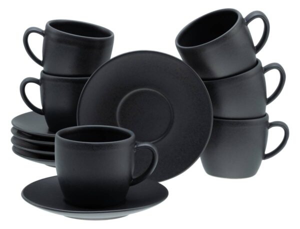 CreaTable Cappuccinotassen-Set Soft Touch schwarz Steinzeug 12 tlg. CreaTable Cappuccinotassen-Set Soft Touch schwarz Steinzeug 12 tlg.