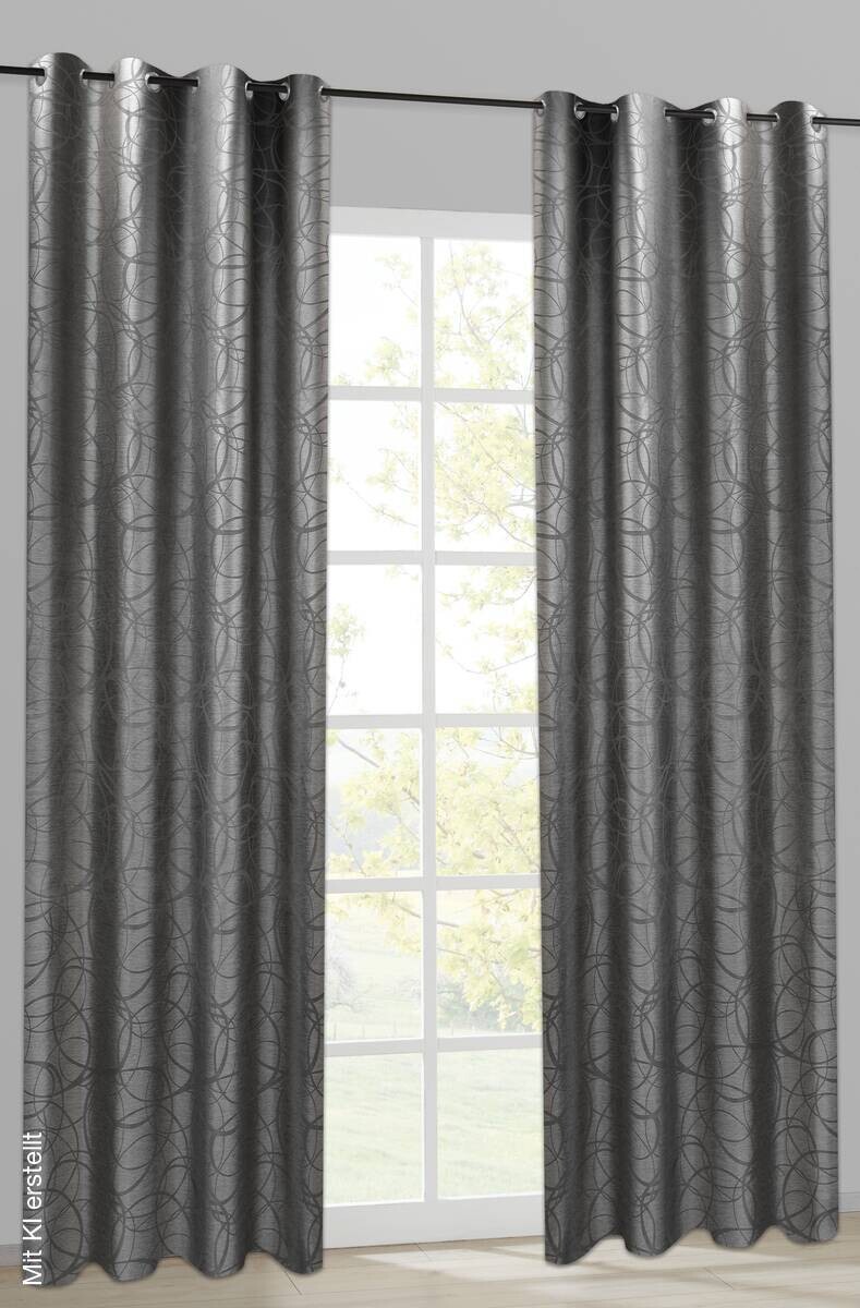 POCOline Ösenvorhang Eaton silber B/L: ca. 140x245 cm