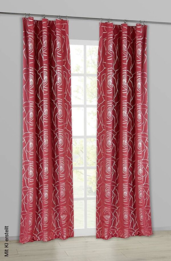 Home Essential Verdunklungsvorhang Roses rot B/L: ca. 140x245 cm