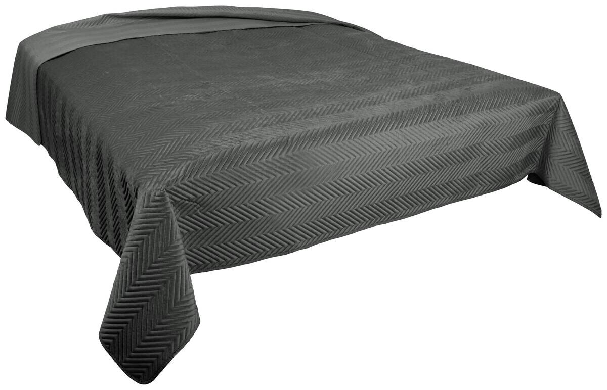 Tagesdecke anthrazit Polyester B/L: ca. 220x240 cm