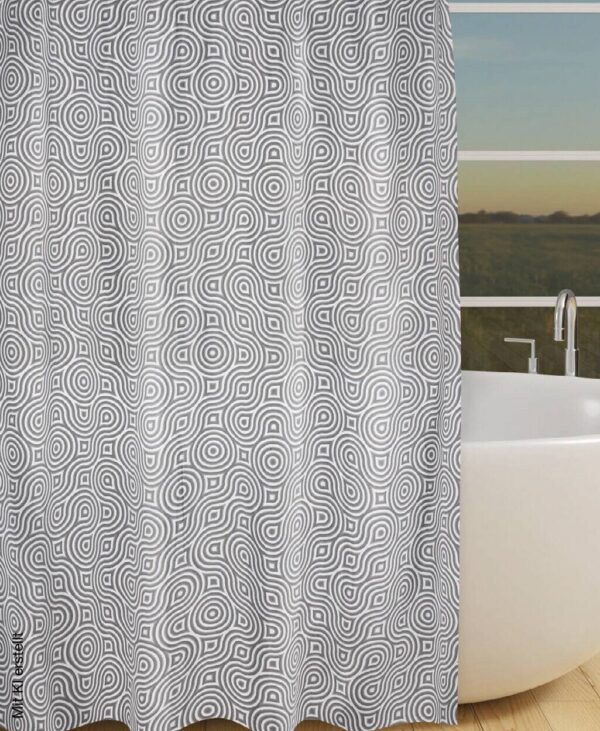 Acus Duschvorhang Abstrakt silber Polyester B/L: ca. 180x200 cm