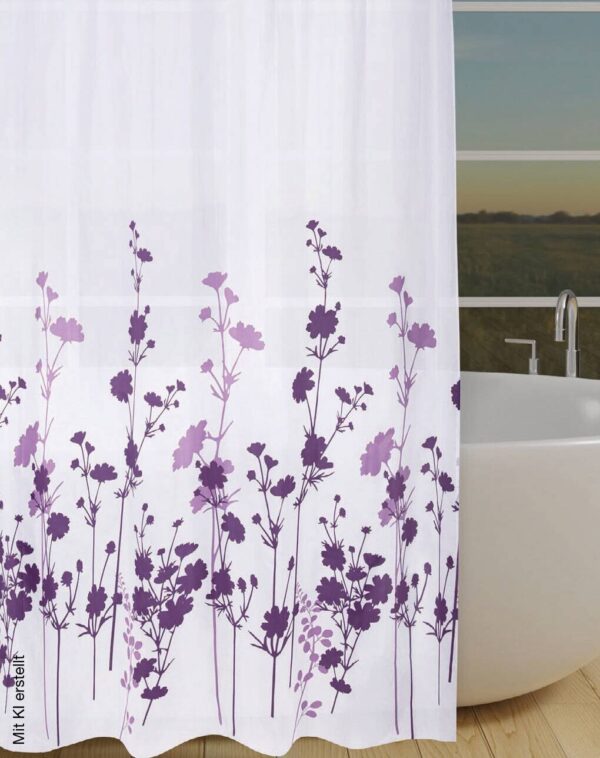 Acus Duschvorhang Vitality weiß lila Polyester B/L: ca. 180x200 cm Acus Duschvorhang Vitality weiß lila Polyester B/L: ca. 180x200 cm