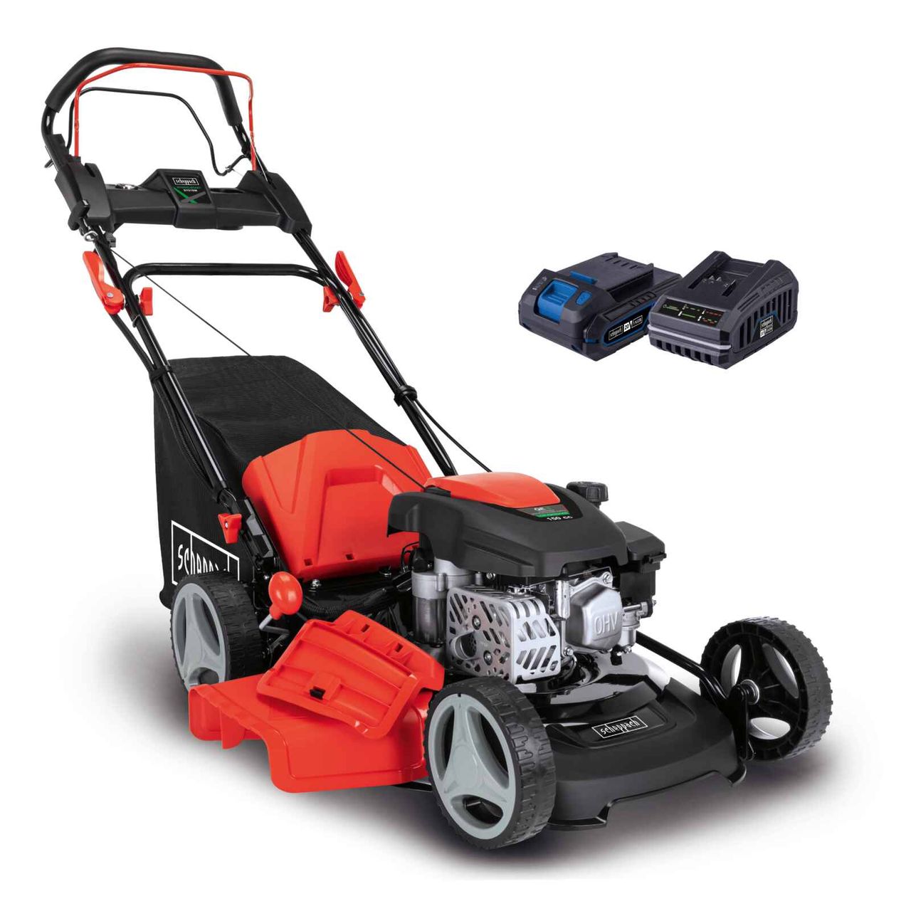 Scheppach Hybrid – Start – Benzin – Rasenmäher MS150 – 46E SE