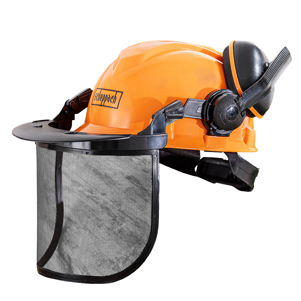 Scheppach Forstschutzhelm M – 5009 inkl. Gehörschutz & Visier