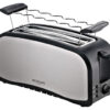 MICHELINO Toaster 74292 Edelstahloptik schwarz Edelstahl Kunststoff B/H/L: ca. 14x20x17 cm