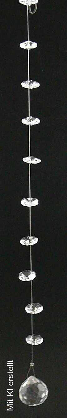 Glas-Art Deko-Kette klar Glas B/H/L: ca. 2x2x120 cm